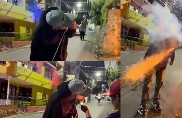 Videos | Indignación por jóvenes que lanzan voladores de pólvora con la boca en Antioquia