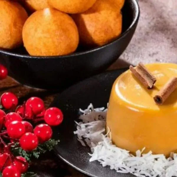 Foto de natilla y buñuelos, por ventas en Navidad