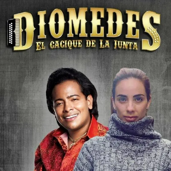 Póster de 'Diomedes Díaz' y Laura Lara, en nota sobre que ella trabajó en la novela