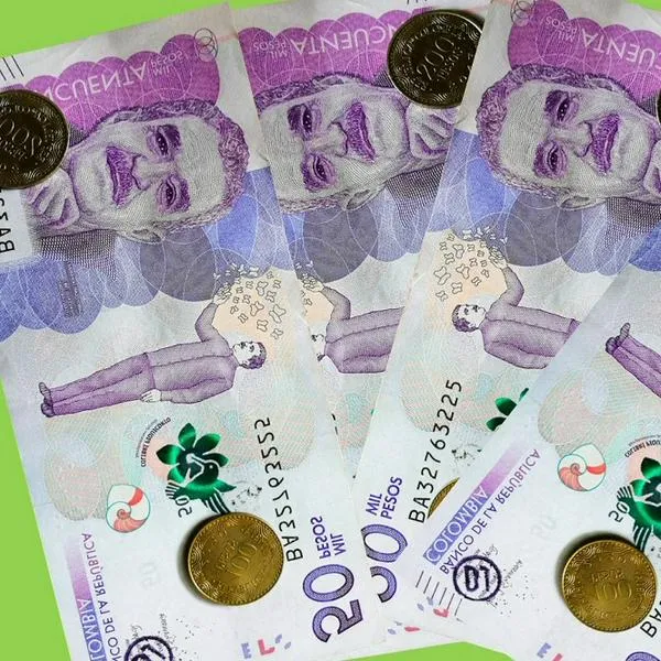 Billete de 50.000 pesos de Colombia, en nota sobre pago del Ingreso Mínimo Garantizado