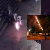 Hombre se quemó casi todo el cuerpo con un volador: el momento quedó captado en video