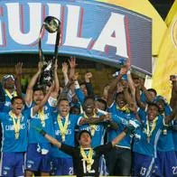 Millonarios cuando salió campeón de la Liga 20217. Allí estaba Harold Mosquera, quien llegaría a Santa Fe