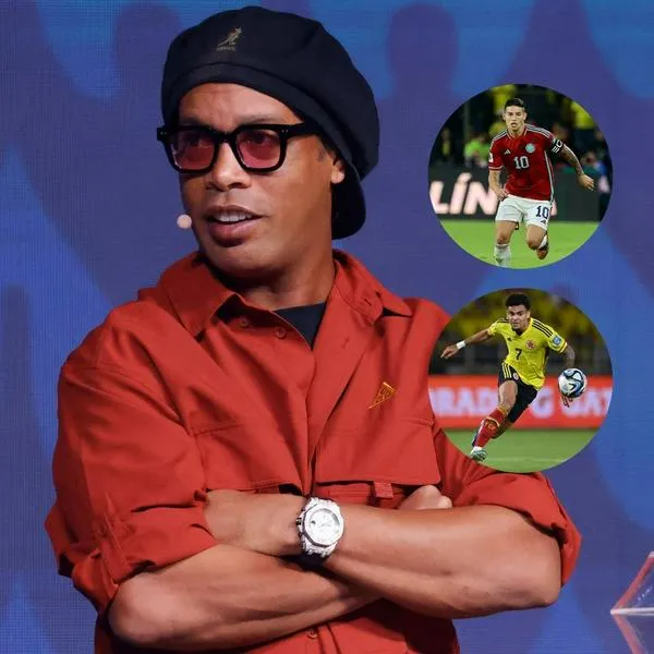 Ronaldinho no se olvidó de James Rodríguez y Luis Díaz en su paso por Medellín.