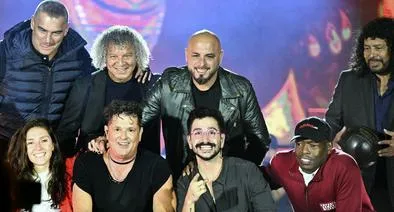 Carlos Vives tuvo un exitoso 'show' en Bogotá con varios deportistas.
