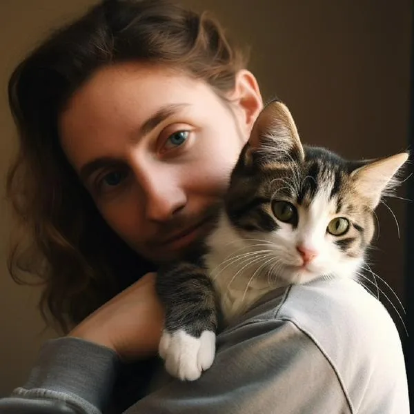 Persona abrazando a su gato, en nota sobre cómo protegerlos en 2024