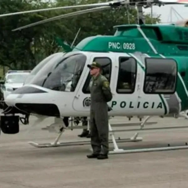 Foto de helicóptero de la Policía Nacional, por viaje de esposa del director del Dapre