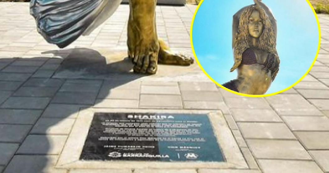 Placa conmemorativa de Shakira: qué dice el letrero en la estatua de la  colombiana
