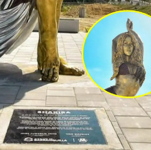 Qué dice la placa de la estatua de Shakira y cuál fue el error que curiosos le hallaron