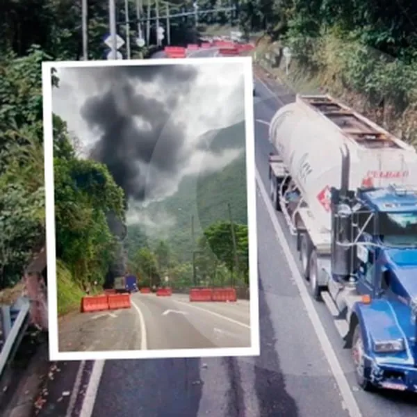 Cerrada vía Bogotá-Villavicencio por volcamiento e incendio de vehículo de carga