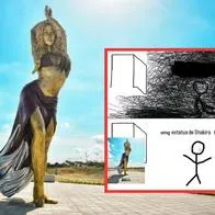 Estatua de Shakira en Barranquilla, la cual tuvo varios memes