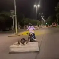 [Video] Imprudencia de jóvenes que se pasearon en colchón arrastrado por motocicleta