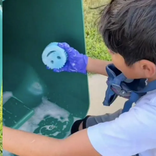 The Garbage Kid, el niño de 13 años viral en redes porque se gana la vida lavando canecas de basura
