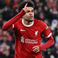 Foto de Luis Díaz, en nota de que el jugador exaltó en Liverpool su actual momento en Inglaterra y dejó recado luego de Newcastle.