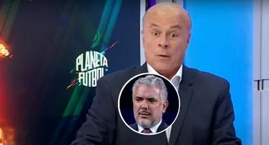 Fotos de Carlos Antonio Vélez y de  Iván Duque, en nota de que el comentarista por Juegos Panamericanos estalló con Gustavo Petro y apuntó a lío del expresidente.