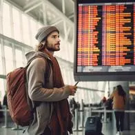 Persona en el aeropuerto, en nota sobre que permiso Etias se aplazó para colombianos