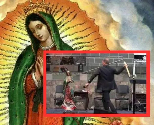 Pastor rompió figura de la Virgen de Guadalupe en plena misa y hay consternación