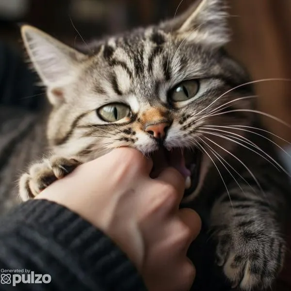 Razones por las que los gatos muerden las manos