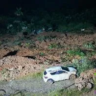 Lugar del derrumbe en Chocó el viernes 12 de enero de 2024.