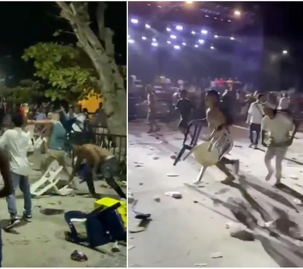 Lanzando piedras, botellas y hasta sillas, terminó el evento cultural en Puerto Colombia, Atlántico