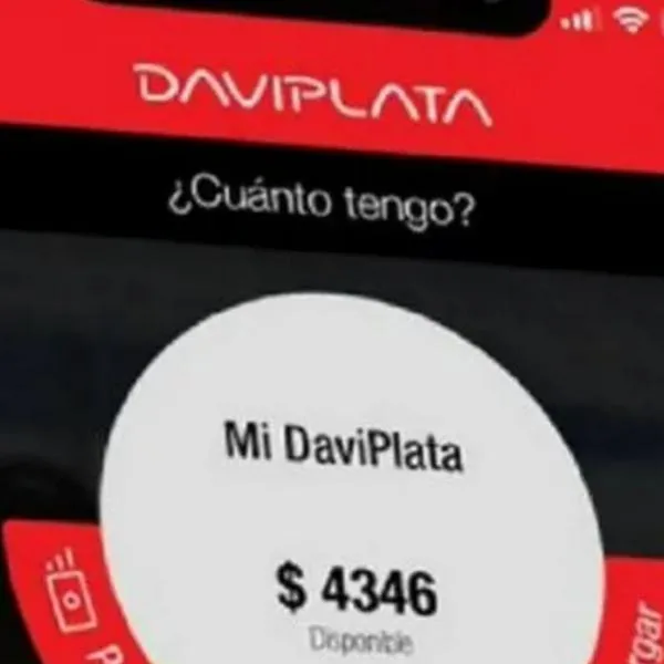 Foto de aplicación Daviplata por error en el que perdió plata periodista de El Tiempo 