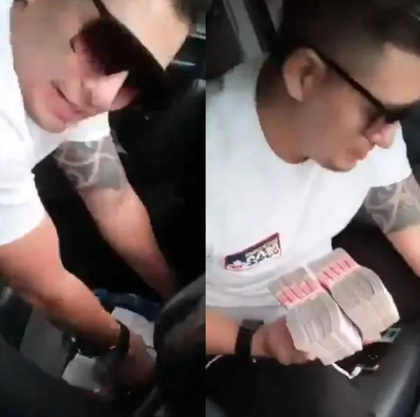 Abel Mendoza, concejal de Neiva, aparece en video con fajos de billetes y un arma de fuego. Los exhibe con orgullo mientras va en una camioneta.