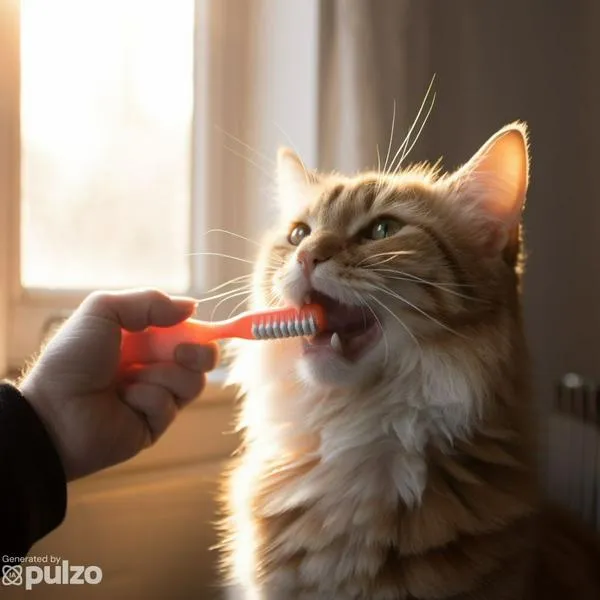 Forma en la que se le debe cepillar los dientes a los gatos