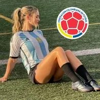 Kinsey Wolanski, modelo que posó con camiseta de Selección Colombia.