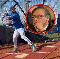 Imagen ilustrativa de un beisbolista cubano y el presidente de Colombia Gustavo Petro.