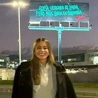 Sofía Vergara, al llegar de sorpresa a Bogotá.