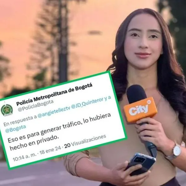 Angie Téllez, periodista de Citytv que denunció acoso de un sujeto. La Policía de Bogotá en su Twitter le dejó fea respuesta y la institución despidió al autor