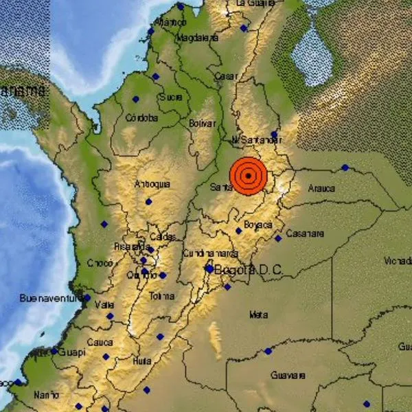 Servicio Geológico Colombiano reportó un sismo en Santander de magnitud 4.2.