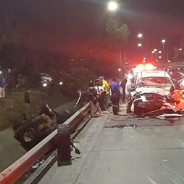 Accidente de tránsito en autopista Norte de Bogotá la noche del martes 23 de enero de 2024.