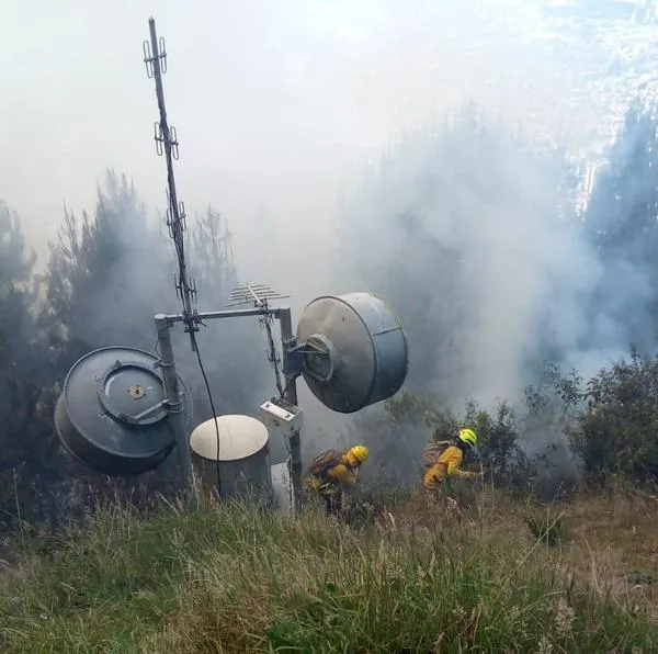 Incendios cerca del cerro del cable en cerros orientales de Bogotá el 24 de enero de 2024.