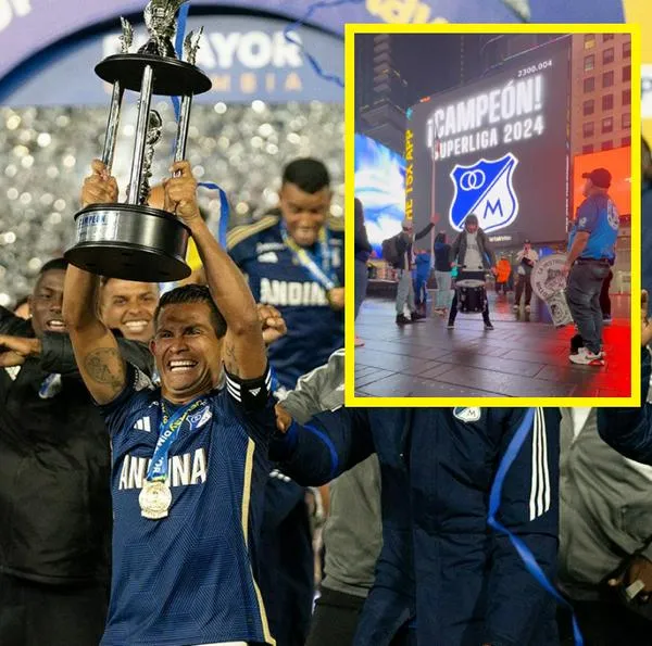 Título de Superliga de Millonarios ante Junior fue celebrado hasta en Times Square: video y cómo fue