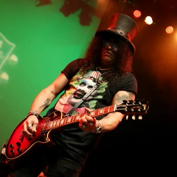 El guitarrista Slash, que se presentó este 26 de enero de 2024 en Bogotá.