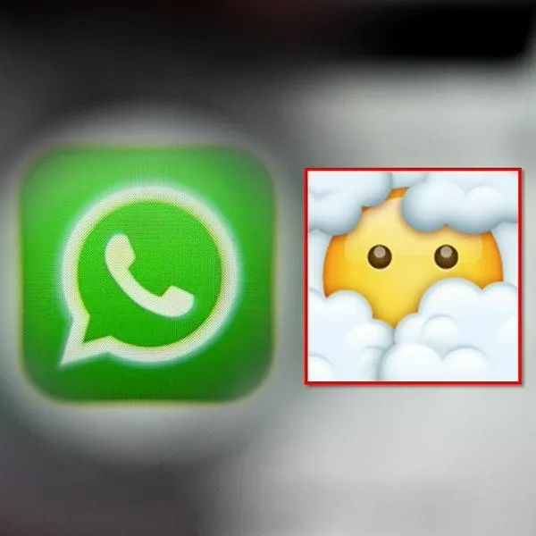 WhatsApp y emoji de cara entre nubes, en nota sobre qué significa