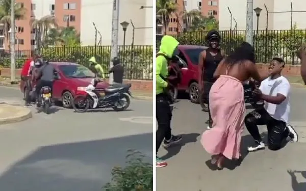 Video | Hombre le pidió matrimonio a su novia mientras simulaba que les robaban el carro