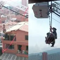 Rescataron a mujer con obesidad mórbida en Bello, la sacaron por la ventana y con grúa