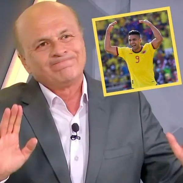 Fotos de Carlos Antonio Vélez y de Falcao García, en nota de que el periodista pidió al jugador en Selección Colombia: para qué lo quiere
