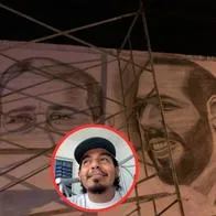 Artista Julián Castillo, pintó un mural de Álvaro Uribe Vélez, Nayib Bukele y Luisito Comunica 