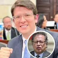 Fotos de Miguel Turbay y de Gustavo Petro, en nota de que el congresista al presidente por silencio cómplice sobre enredo en Venezuela