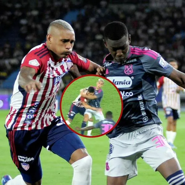 Jugador del Medellín golpeó el rostro de un rival y no recibió tarjeta.