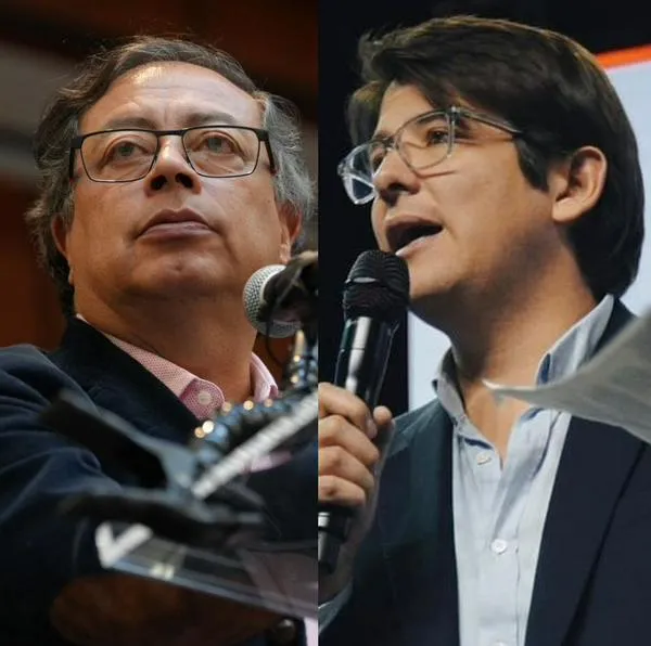 El presidente Gustavo Petro y el senador Miguel Uribe Turbay.
