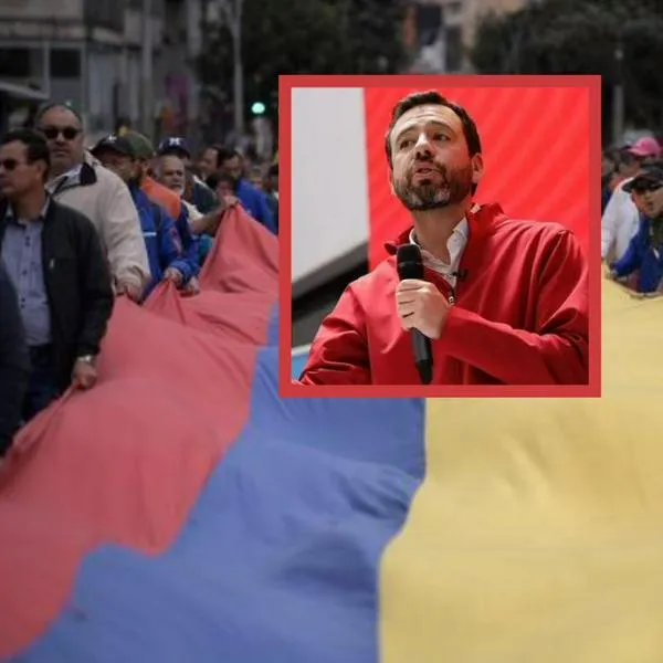 Foto de marchas en Bogotá, por declaraciones de alcalde Galán sobre el anterior Esmad 