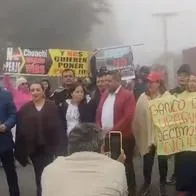 Foto de protestas en vía Choachí-Bogotá