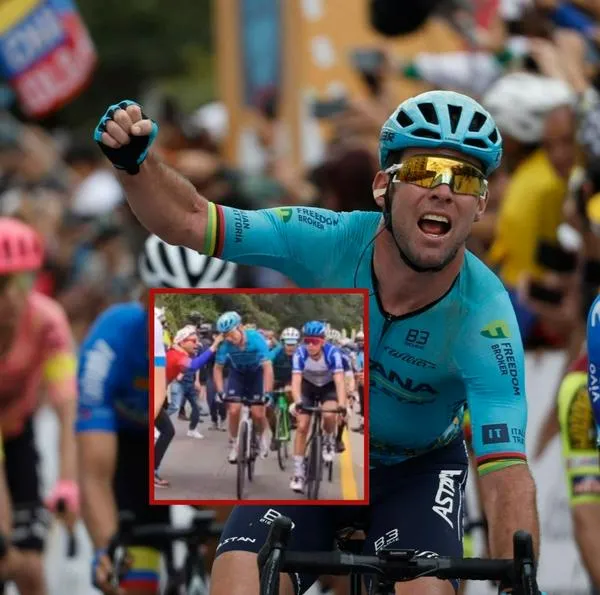 Casi roban a Mark Cavendish en el Tour Colombia.