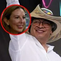 El presidente Gustavo Petro y Mafe Walker, de 'La casa de los famosos'.