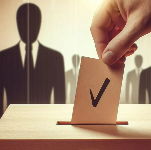 Imagen ilustrativa de una persona depositando su voto.