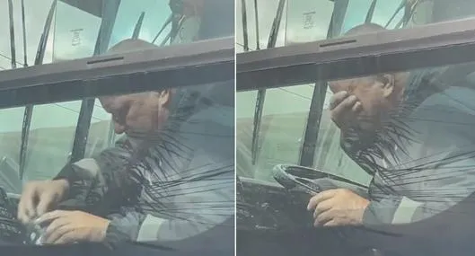 Conductor de SITP se dio 'refrescadita' dentro de un bus y se hizo viral: "Es un guerrero"