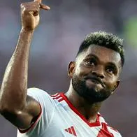 Foto de  Miguel Ángel Borja, en nota de lesión del delantero con River Plate: qué le pasó y si juega ante Boca Juniors